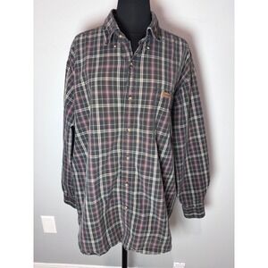 Carhartt Men's VINTAGE Plaid Long Sleeve Button Down Work Shirt Flannel XL